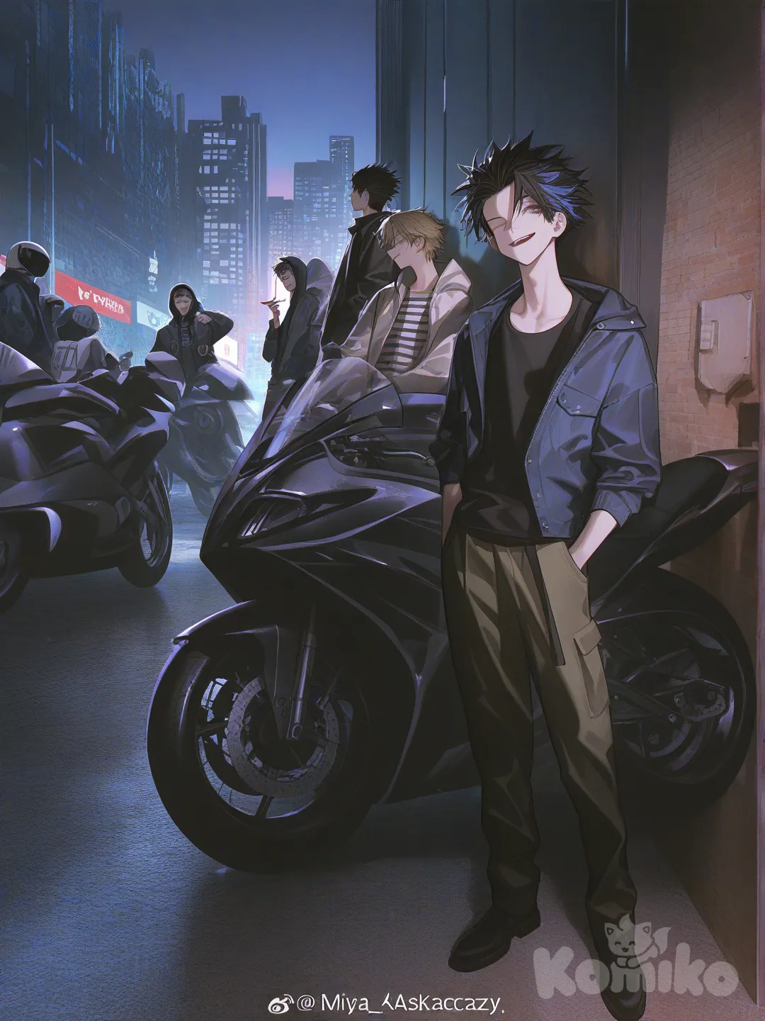 a motorcycle group downtown