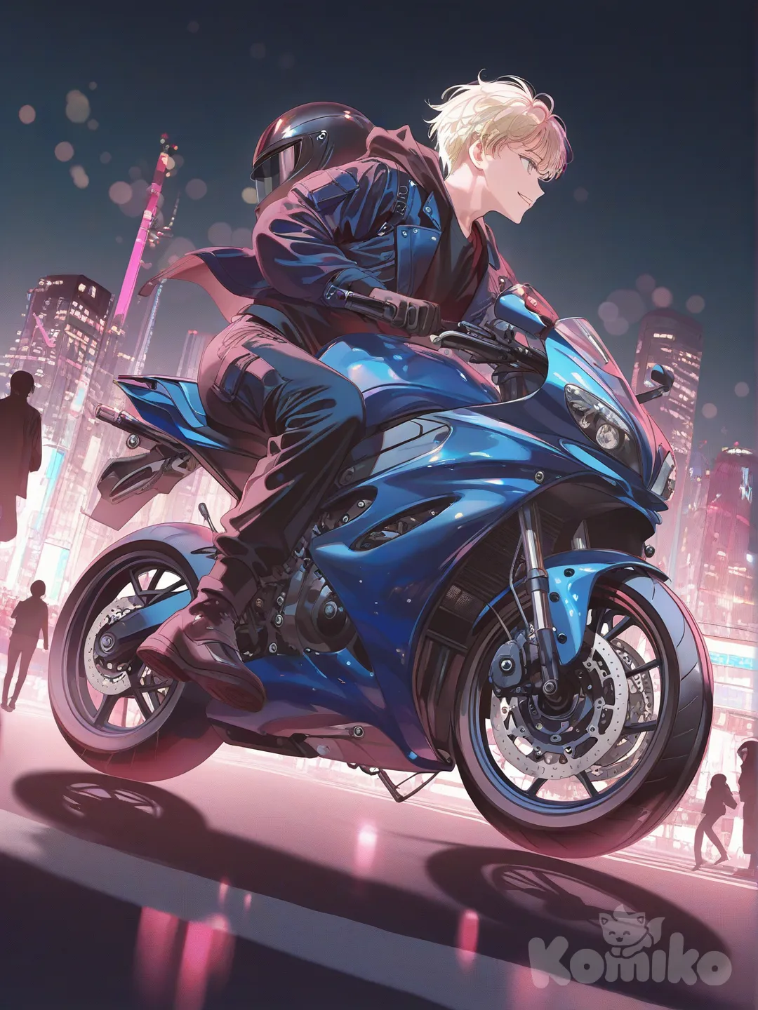 Motorcycling through the night