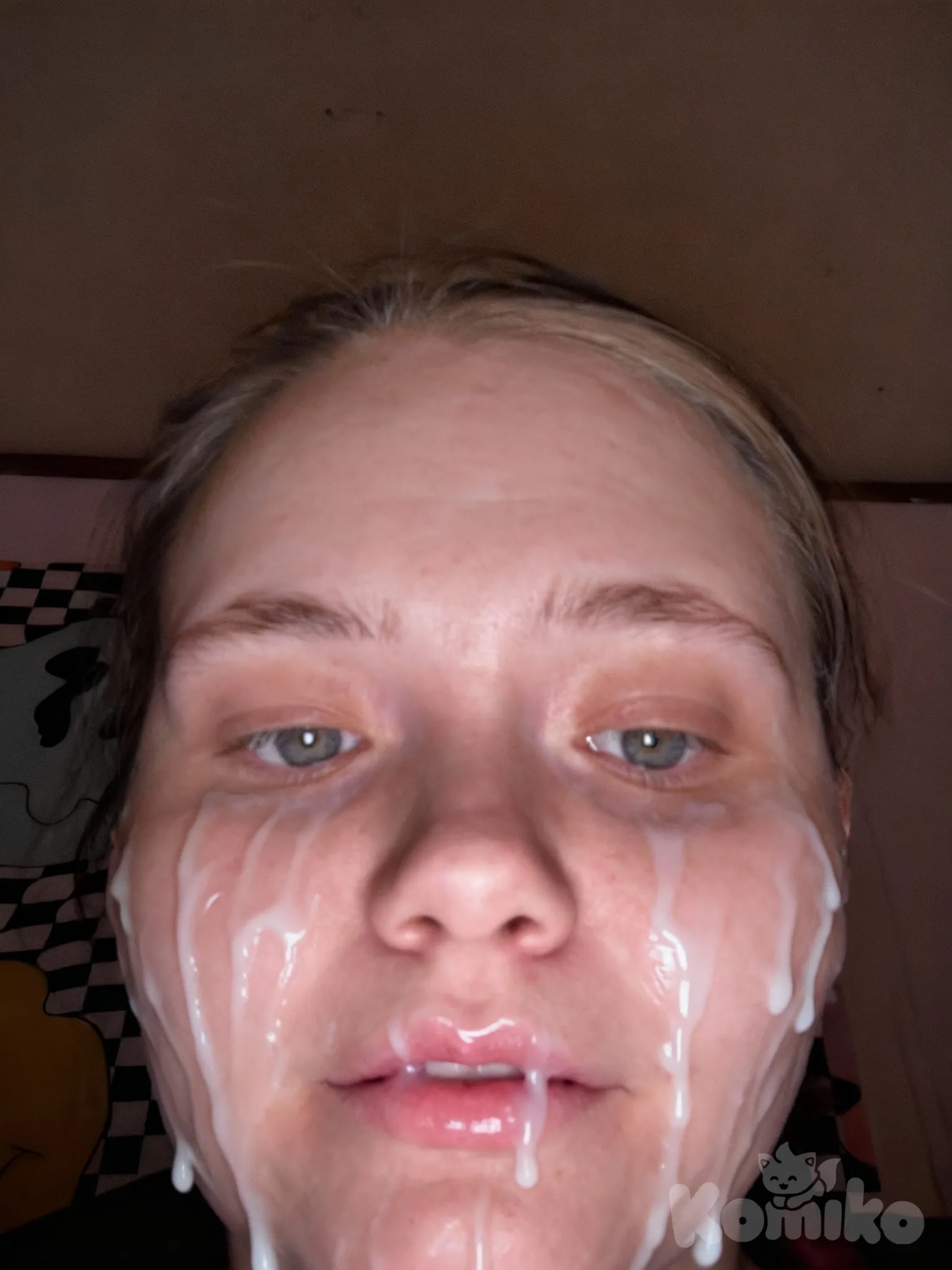 cum on face, white semen