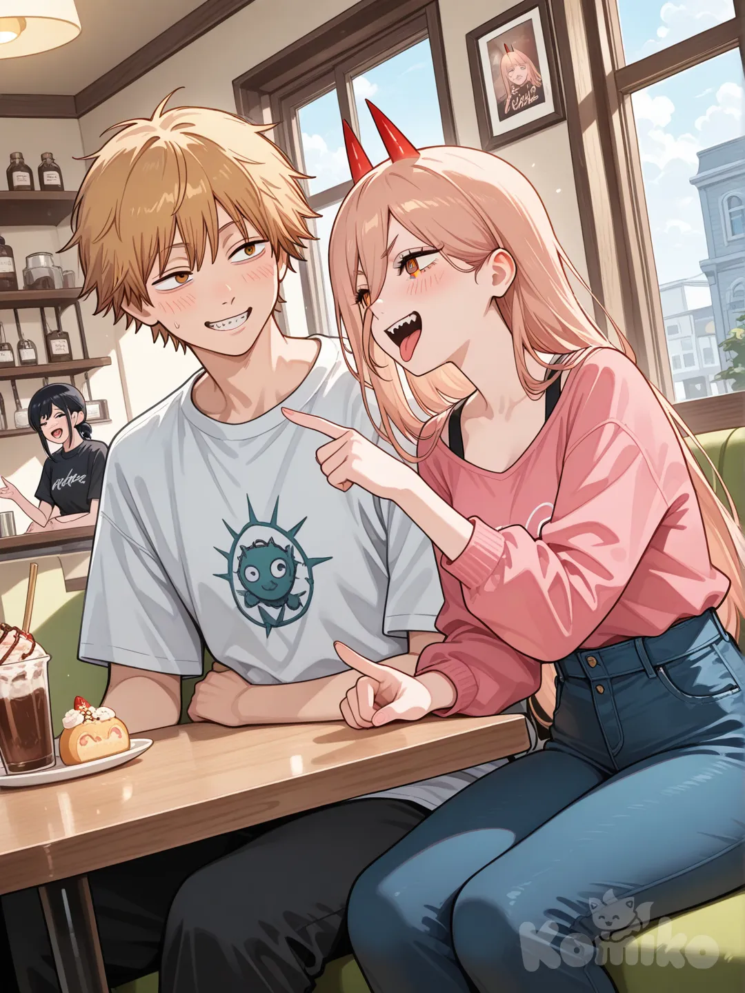 Denji and power have fun