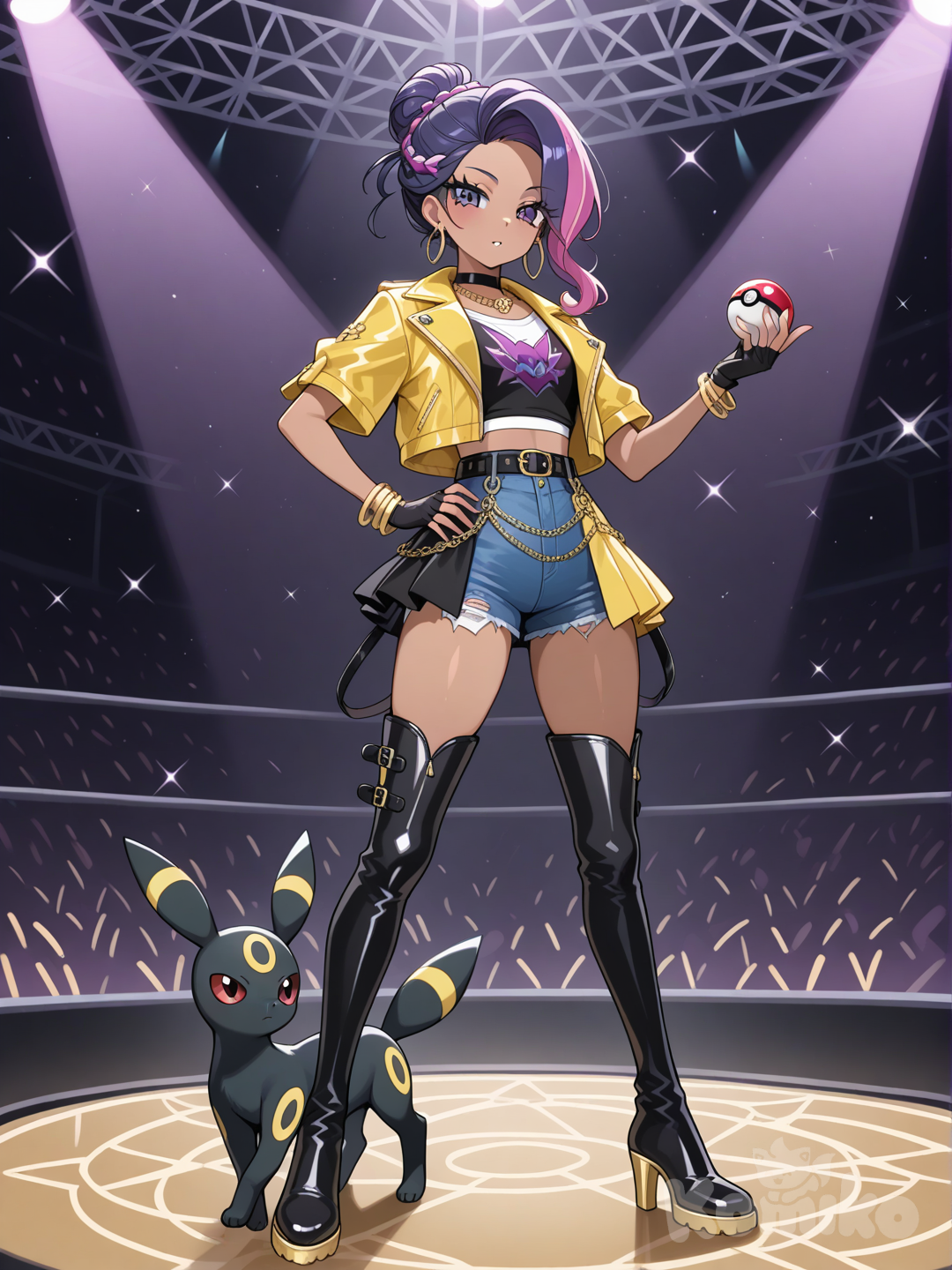 K-pop rarity Rumi purple hair pink hair music