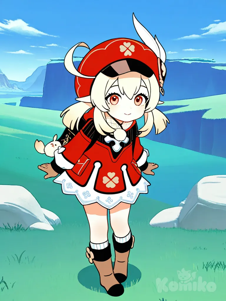 [clean-lines-style], comic shading, anime coloring, anime screencap, @Dodoco_(Genshin_Impact)