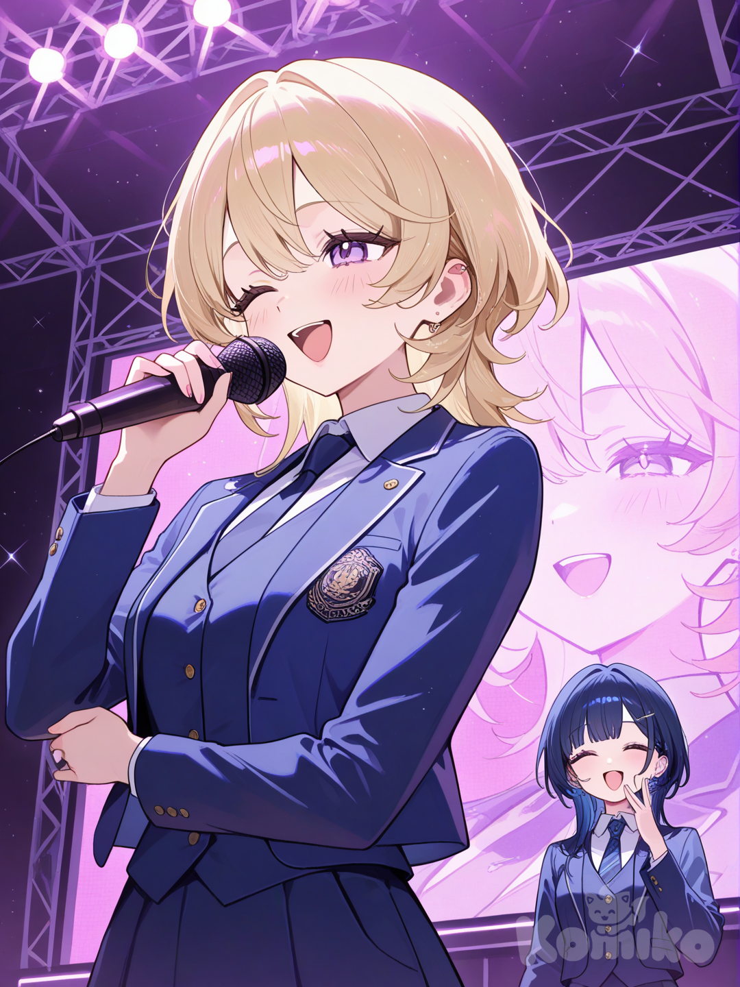 Seorang idol bernyanyi