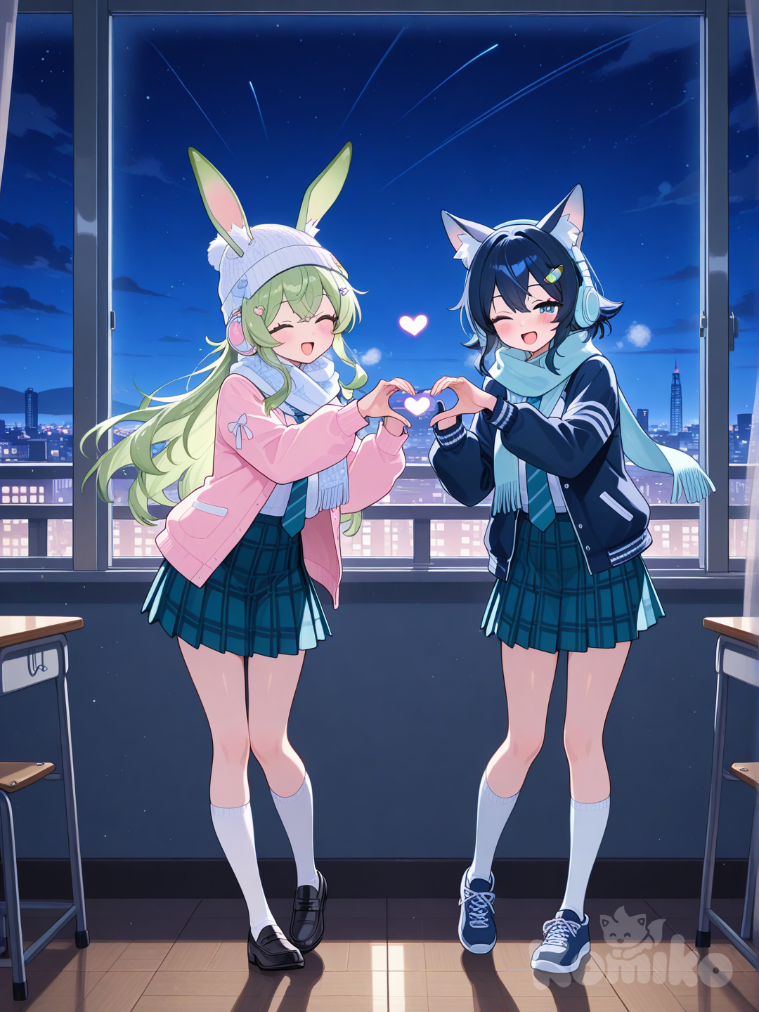 2 perempuan di sekolah malam