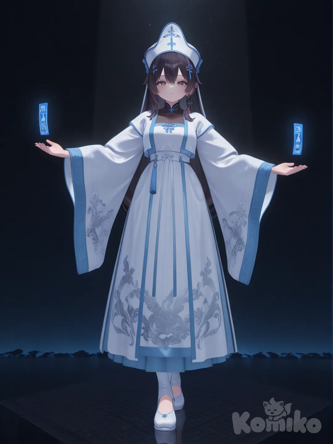[3d-anime-style] mude asi roupa para trage de sacerdotisa taoísta