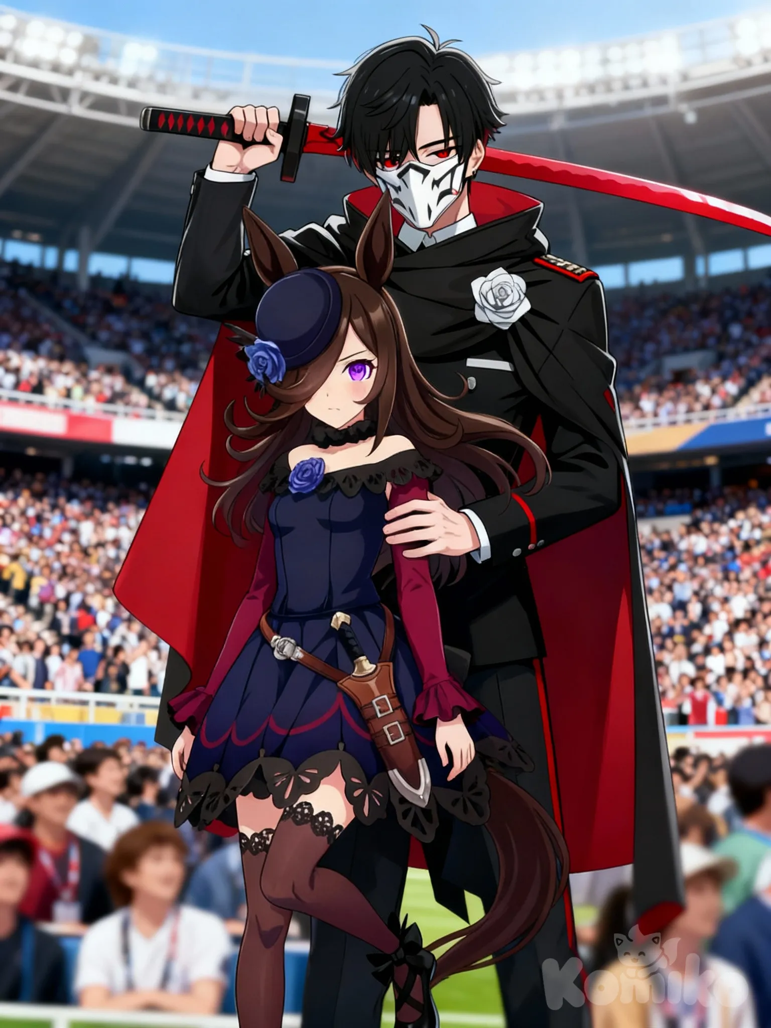 The huntsman ready to protect the little sister Uma