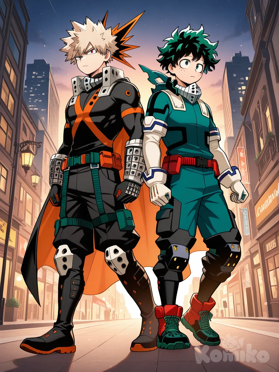 @Midoriya_Izuku, @Bakugou_Katsuki
Patrullando las calles juntos