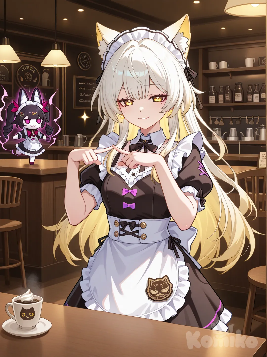 @elysia-9u5F ใส่ชุดเมด หูแมวrgb , cafe