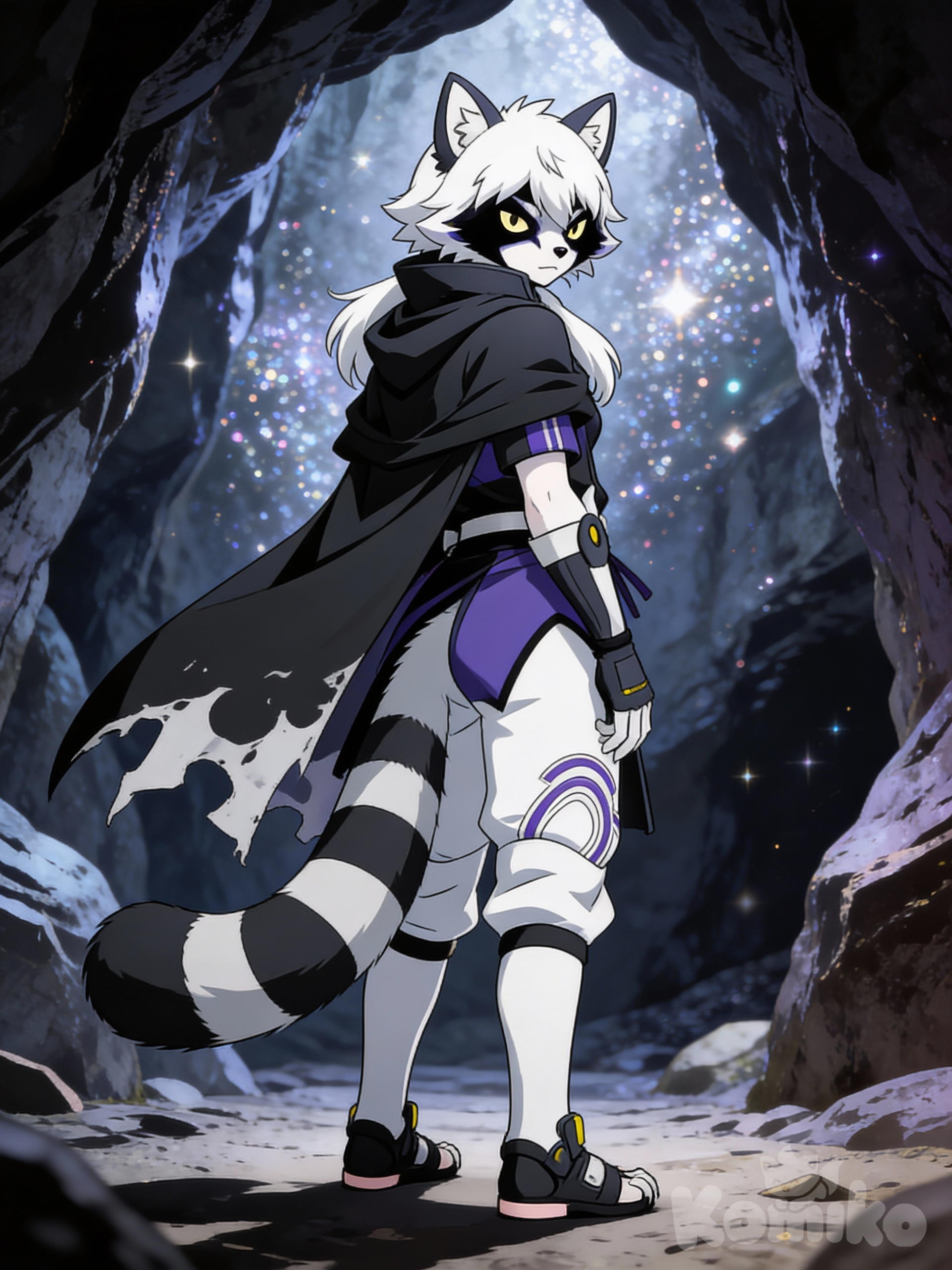 Cang, mirando atrás y fondo de cueva