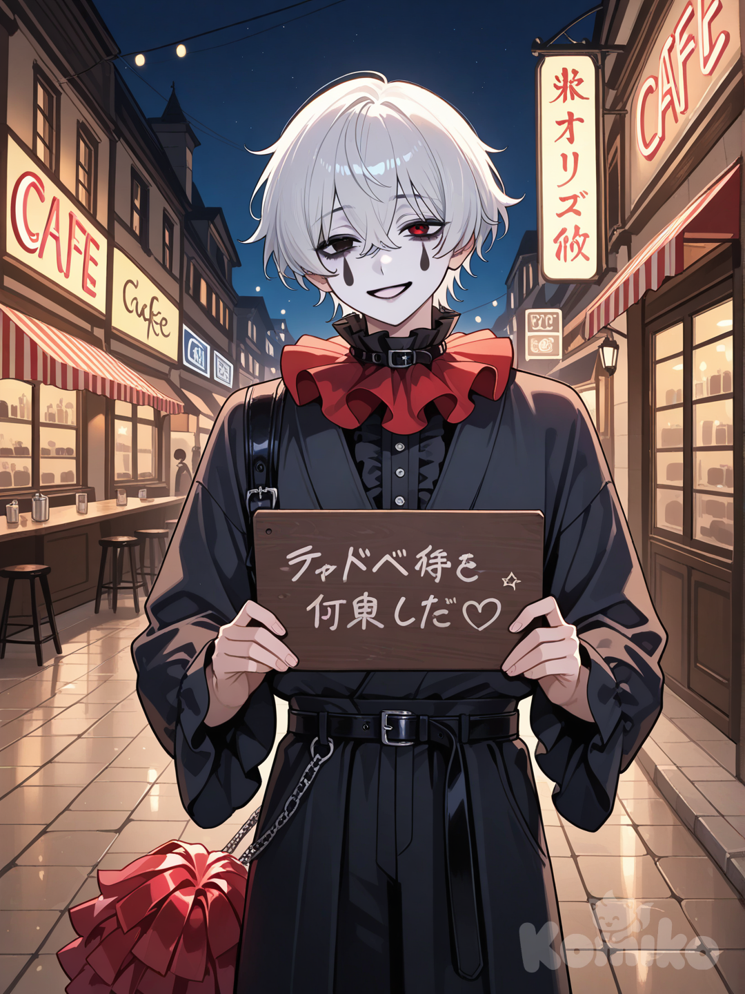 Ia payaso inspirado en pierrot estilo anime