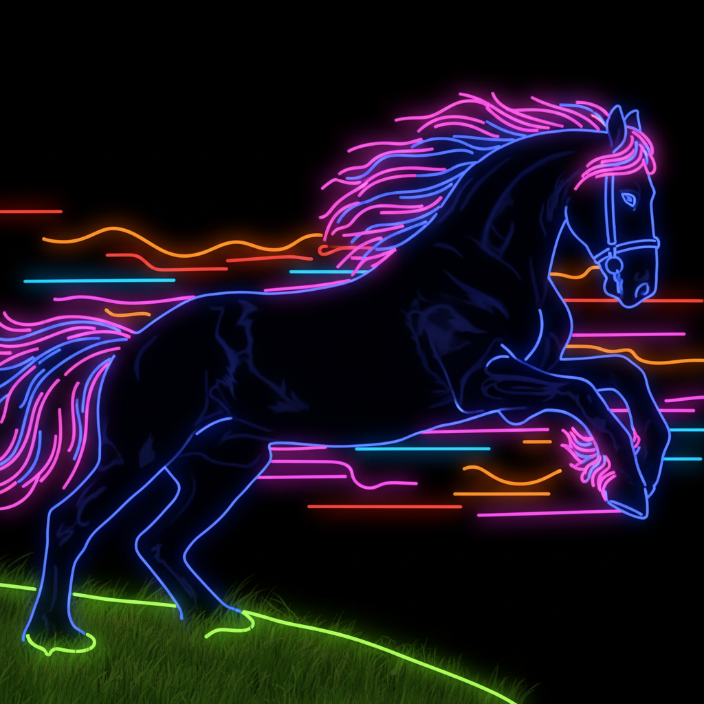 neon horse