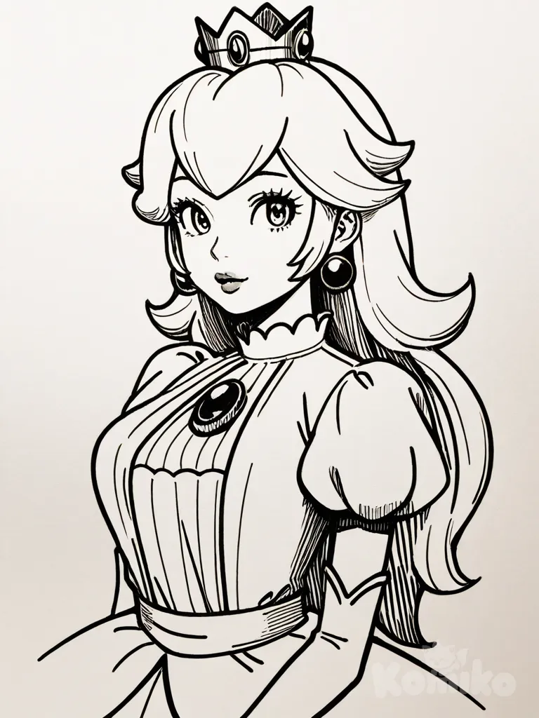 [clean-lines-style], hatching (texture), comic shading, grayscale, @Princess_Peach