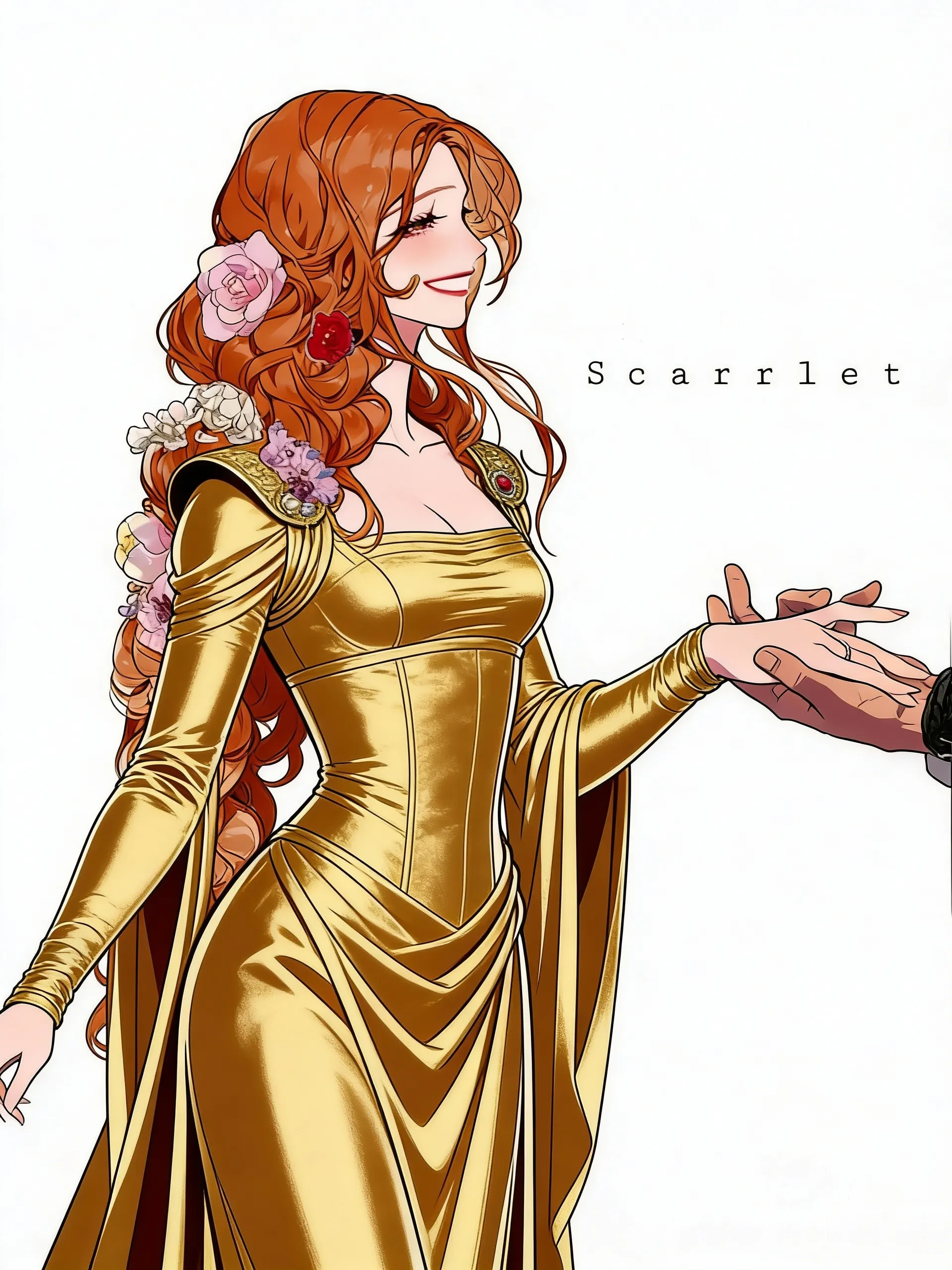 Castlevania, at least one long-sleeved tunic fitted at the wrists and a tube-like garment, sometimes called a peplos, worn pinned at the shoulders, Elizabeth I reign, lady in waiting, golden dress