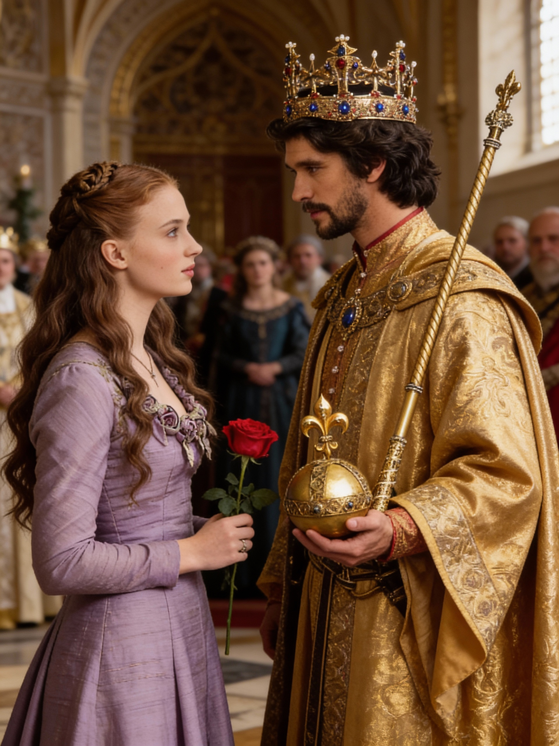 In Game of Thrones, such as the Hand's daughter, Sansa Stark, met her betrothed Crown Prince Edward Baratheon, son of Robert I Baratheon and his queen consort, the Contessa of House of Lannister.