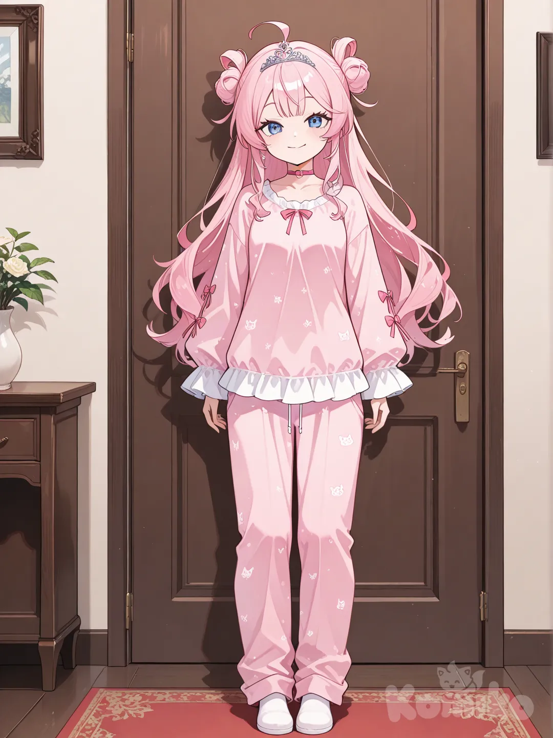 @sailor-arsher-sailor-rose-sailor-moon-ars-PA8T, henley shirt, suit pants, pajamas, 1girl