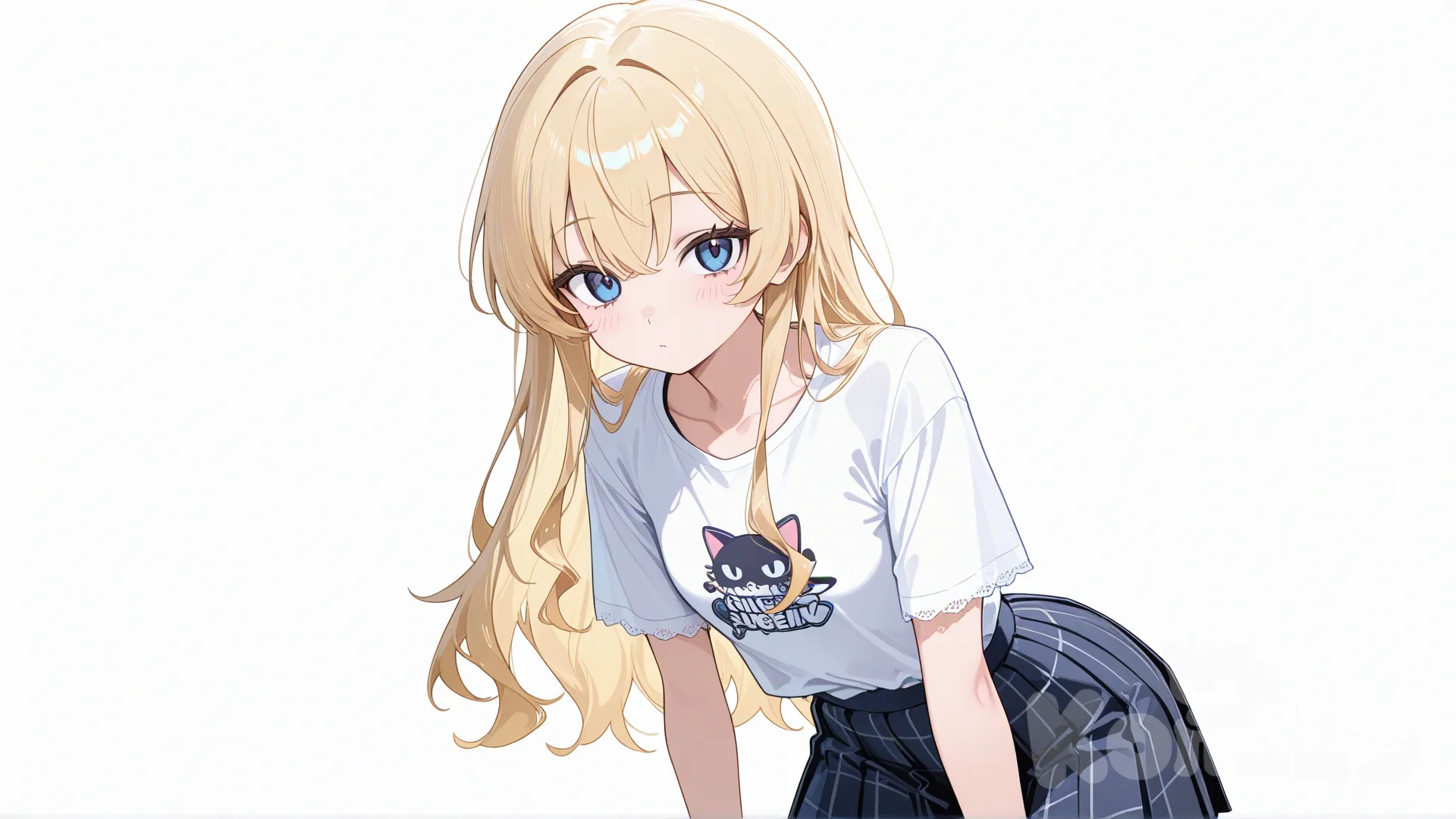 @sailor-urzer-mXGk , t-shirt, bohemian shirt, henley shirt, pleated skirt, lace, clean background, white background