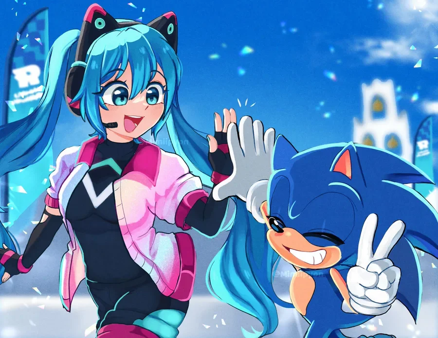 Miku y Sonic