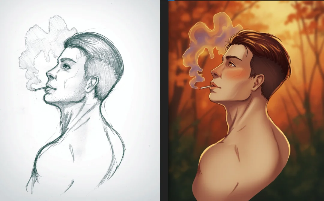 Colorization test of one of my draw... Not bad !