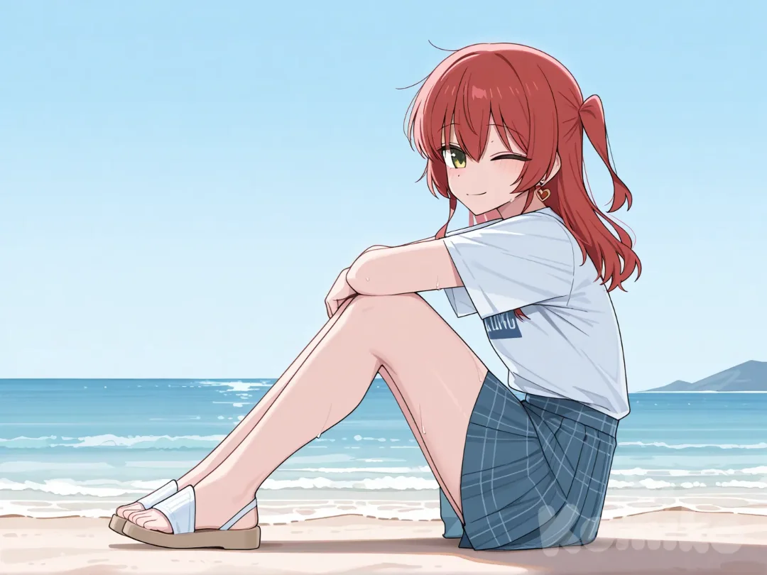 Kita ikuyo on the beach