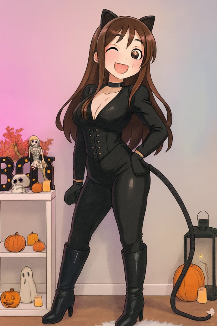 1girl, full body, black boots, female, long hair 