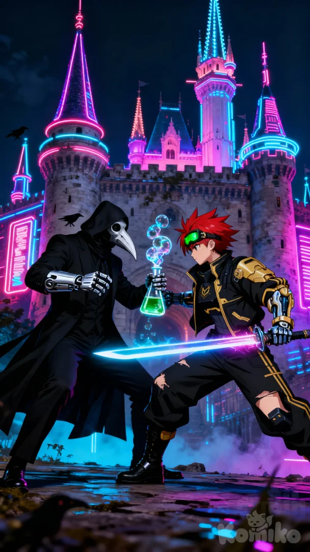 The Battle Between the Plague Doctor and Scarlett