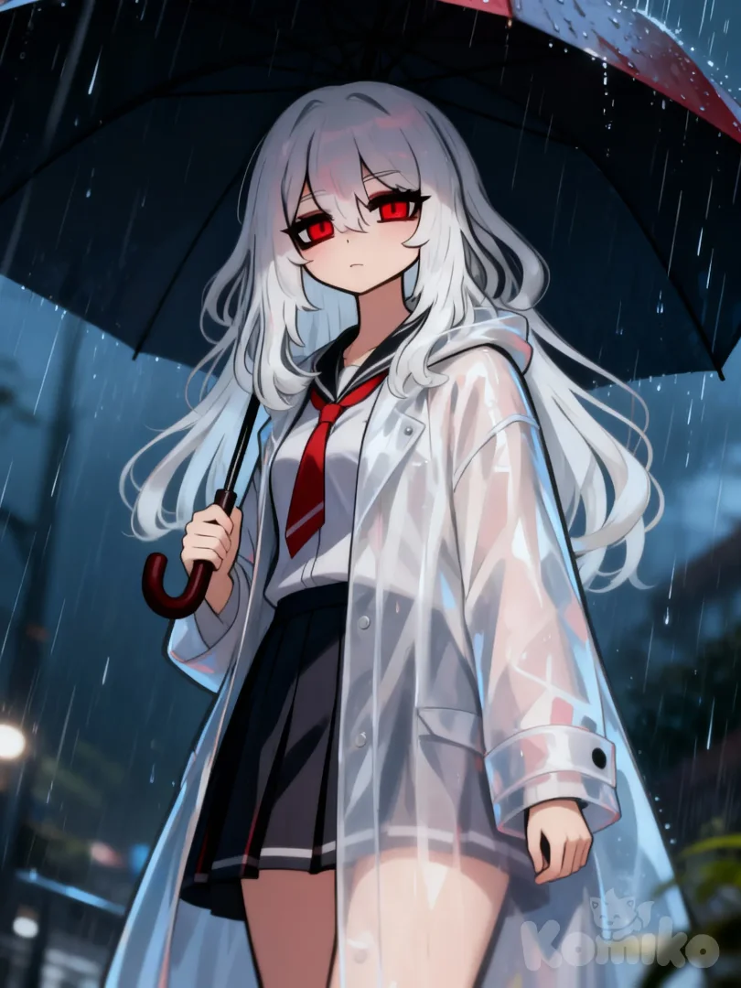 Yuki in the rain