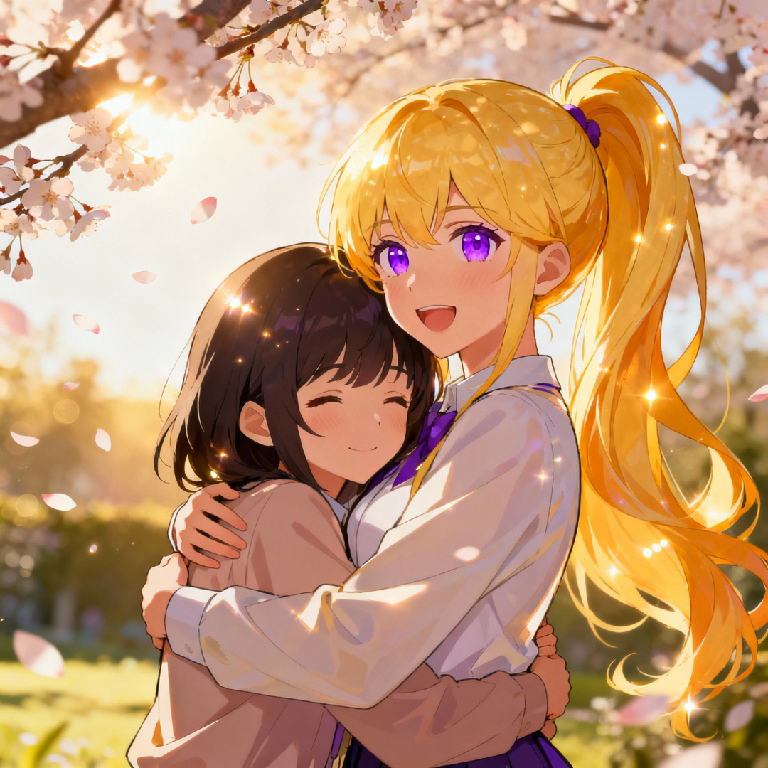 Alison hugs Umi