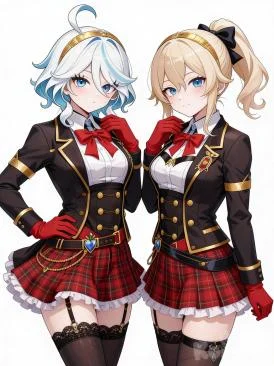 Genshin girls in academia outfits 