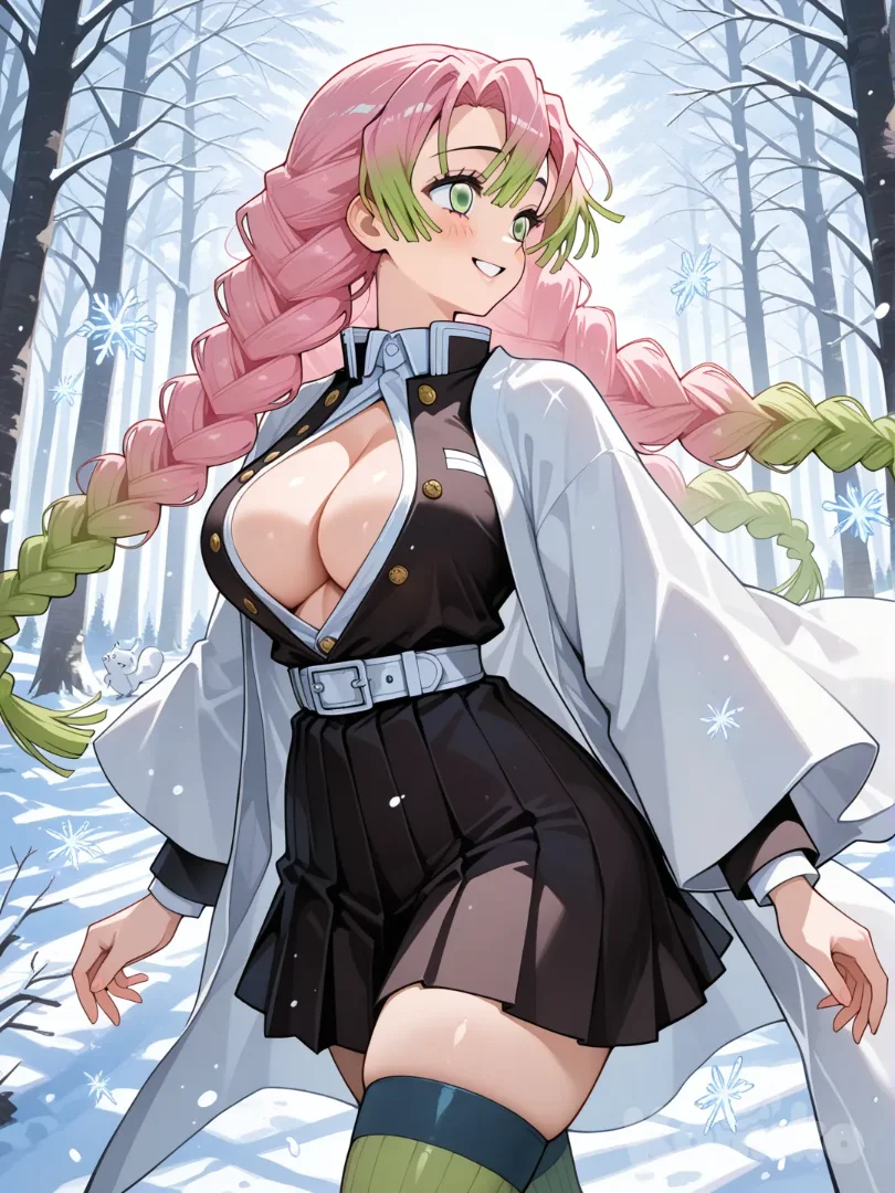 Mitsuri in snow forest