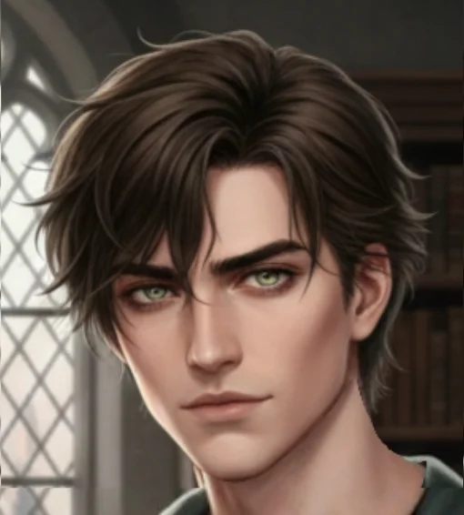 Chico, adolescente, mago, ojos verde