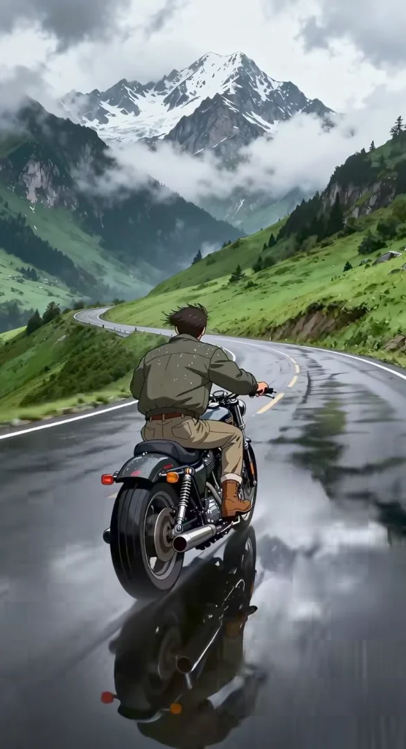 Anime bike chala raha ho