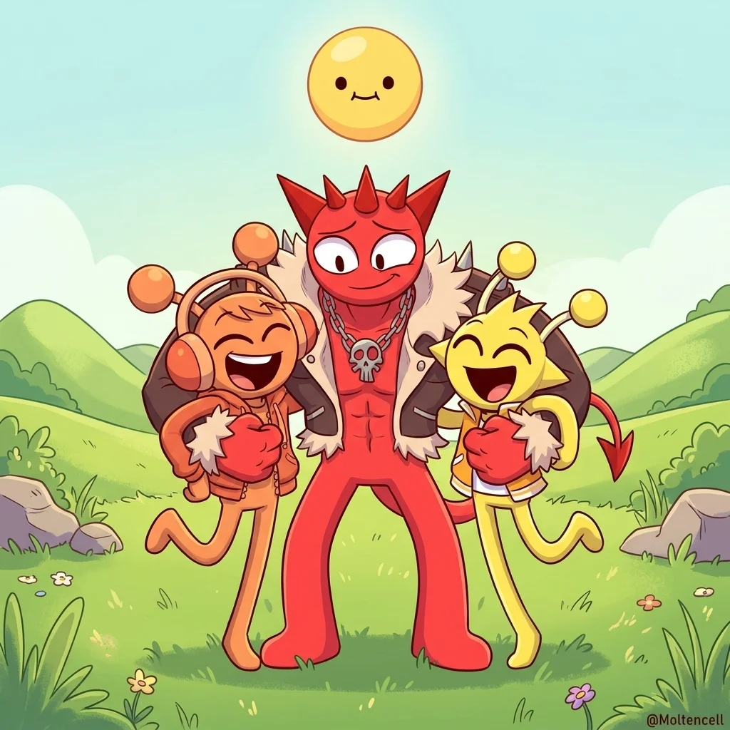 Sprunki Friends: Oren, Raddy and Simon