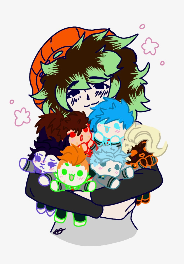 Me with my MHA Main six OCs