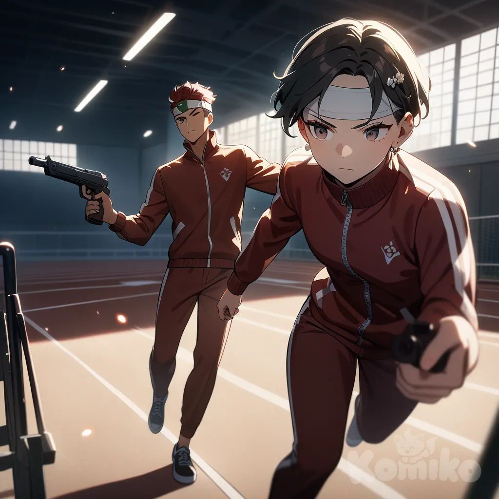 Main character x Main heroine shooting practise