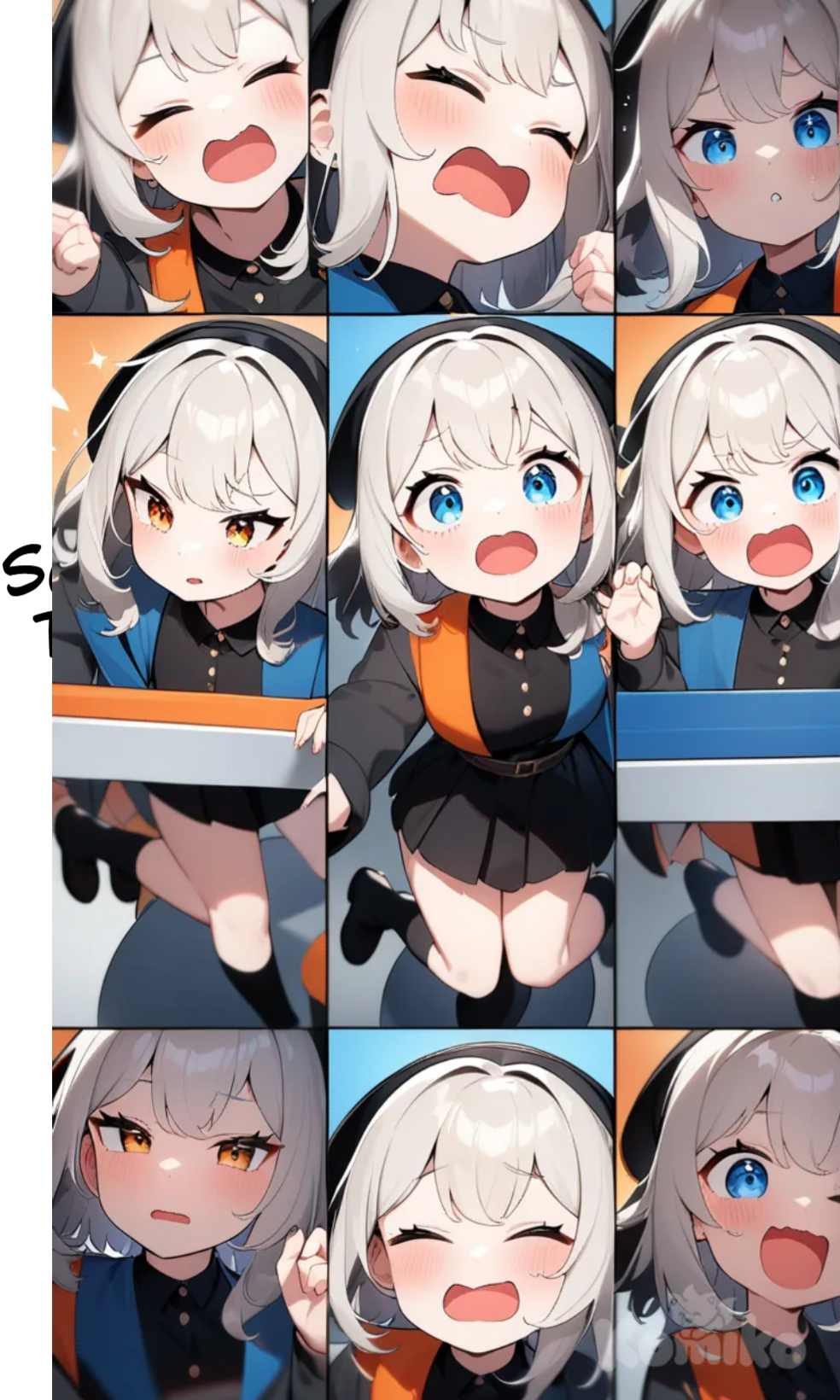 2.5d style, 2 girls, cute expressions, vibrant colors, dynamic poses
