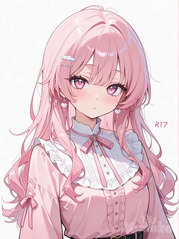 girl with pink hair