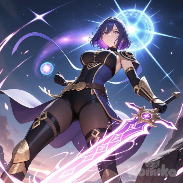 A beautiful magic sword girl 