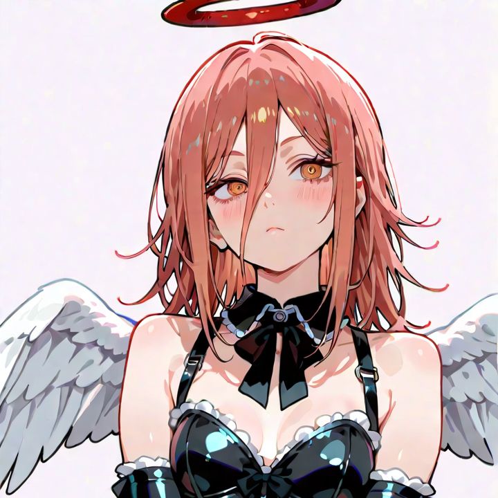 sexy clothes, kawaii gothic, simple background, Angel Devil (Chainsaw Man)