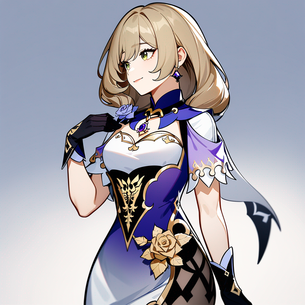 Lisa (Genshin Impact), Genshin Impact style, black hair
