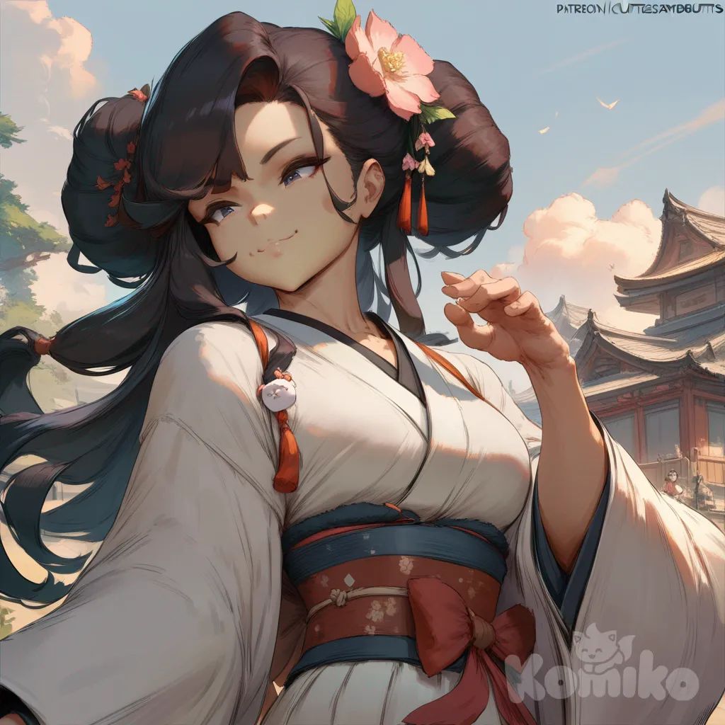 2people,japanese clothes,japan hair style, kawaii, cutesexyrobutts, smile, hair flower, cute, long hair, long eyelashes, anime coloring