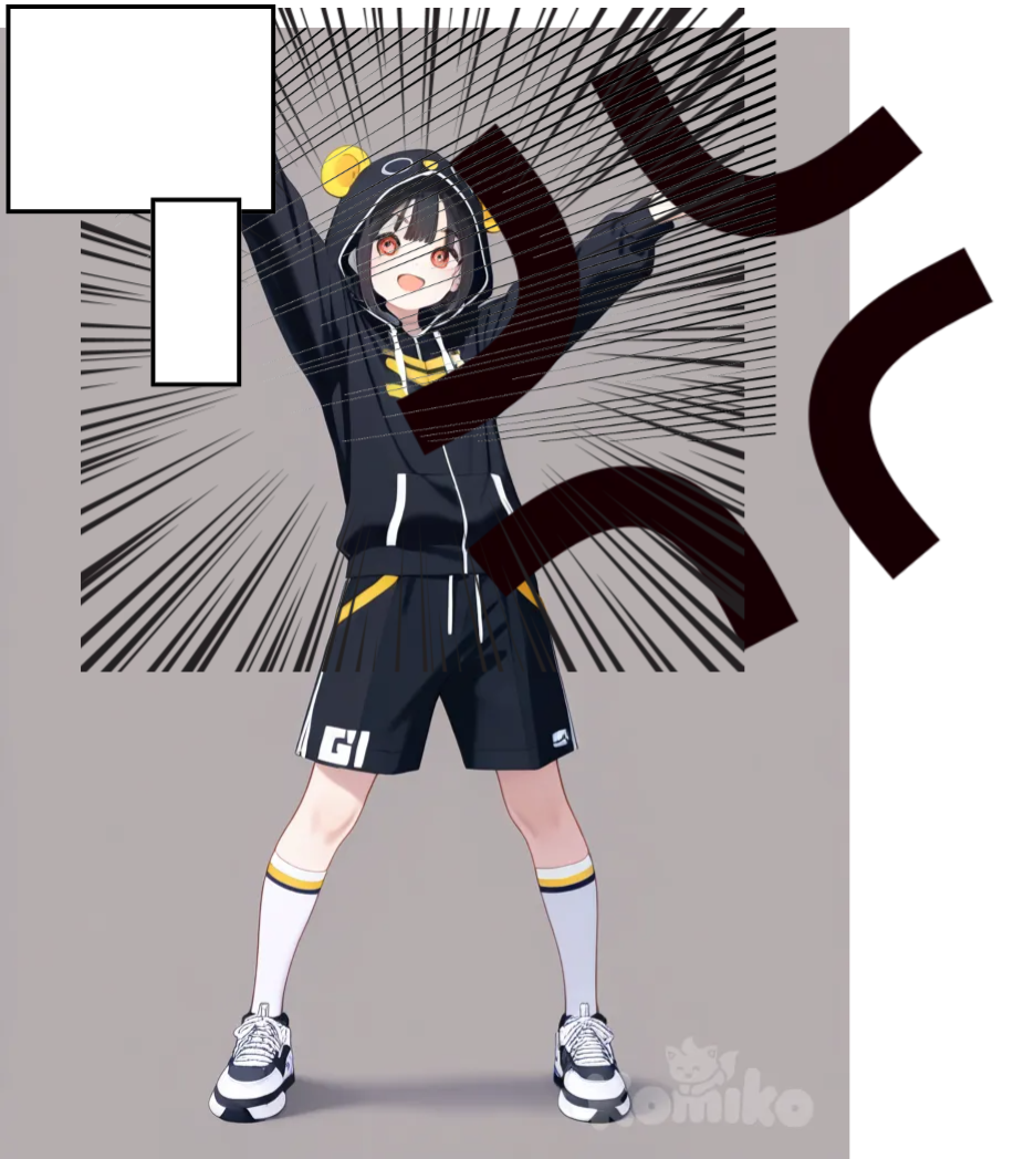 đeo kính trắng, dancing, hoodie, 1girl