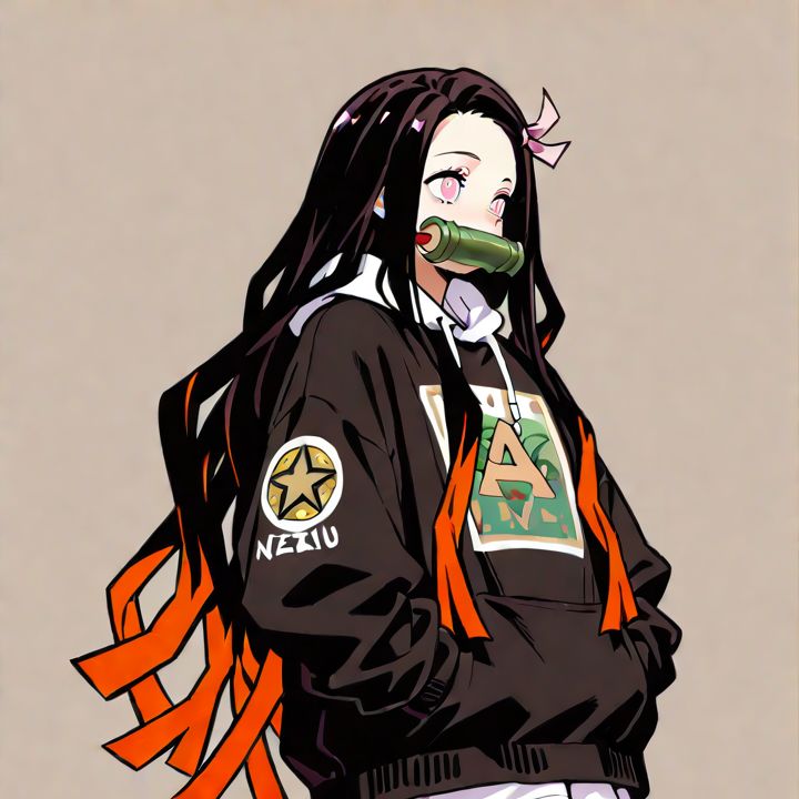 kamado nezuko, streetwear urban, GTA, simple background