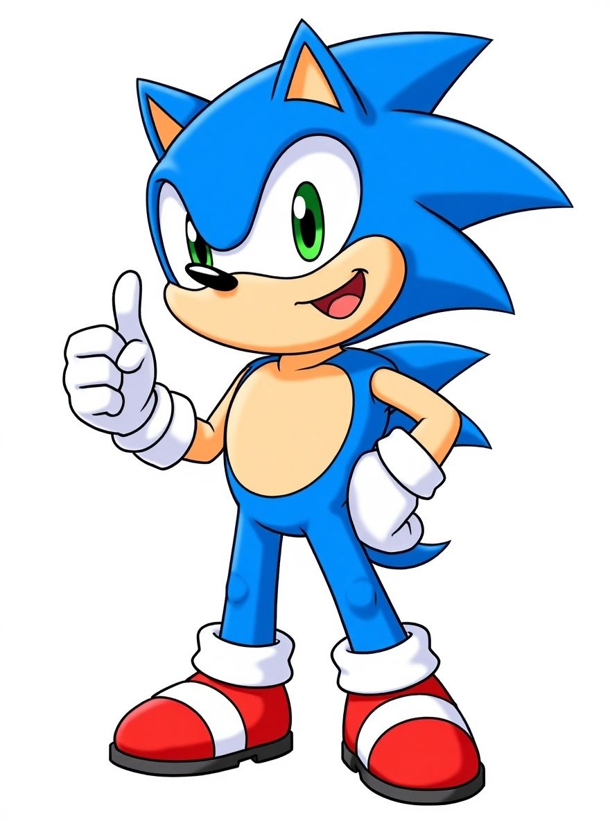 1boy, Hedgehog, Sonic character, single character, full body, looking at viewer, anime style, simple background, white background