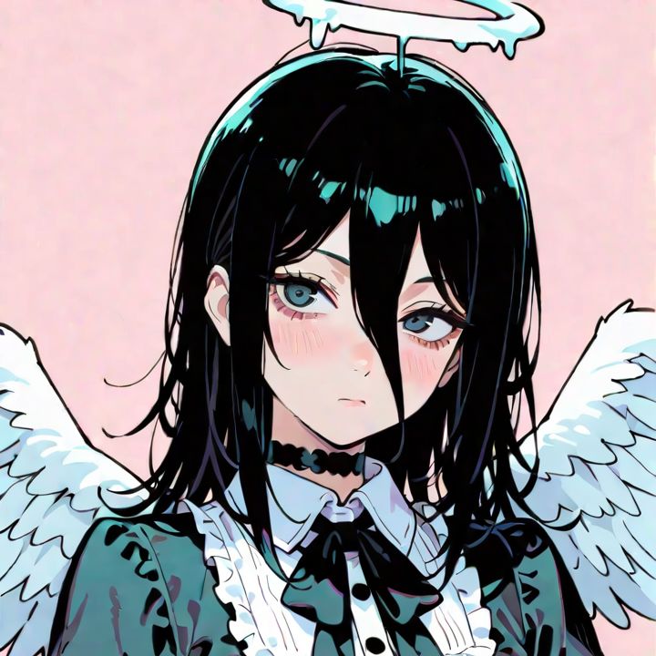 kawaii gothic, simple background, Angel Devil (Chainsaw Man)
