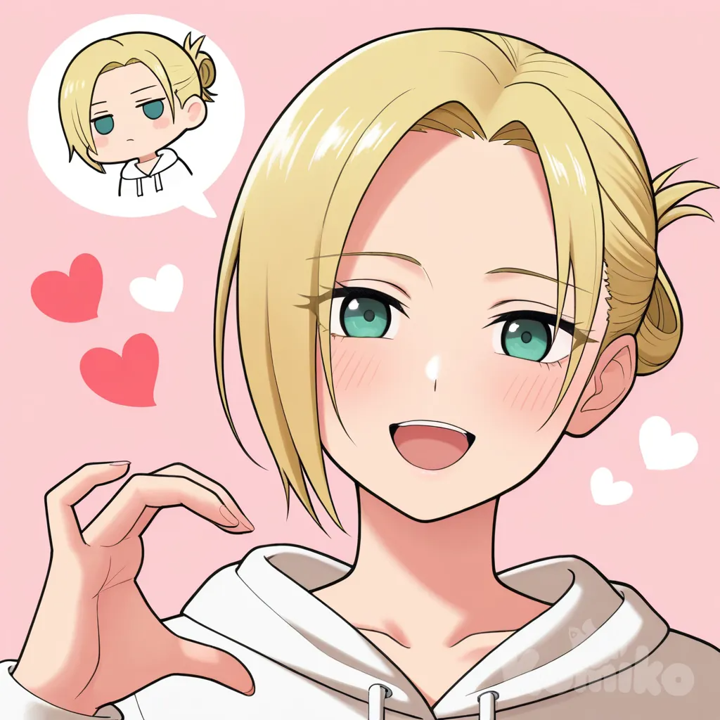 Annie Leonhart, chibi, heart hands