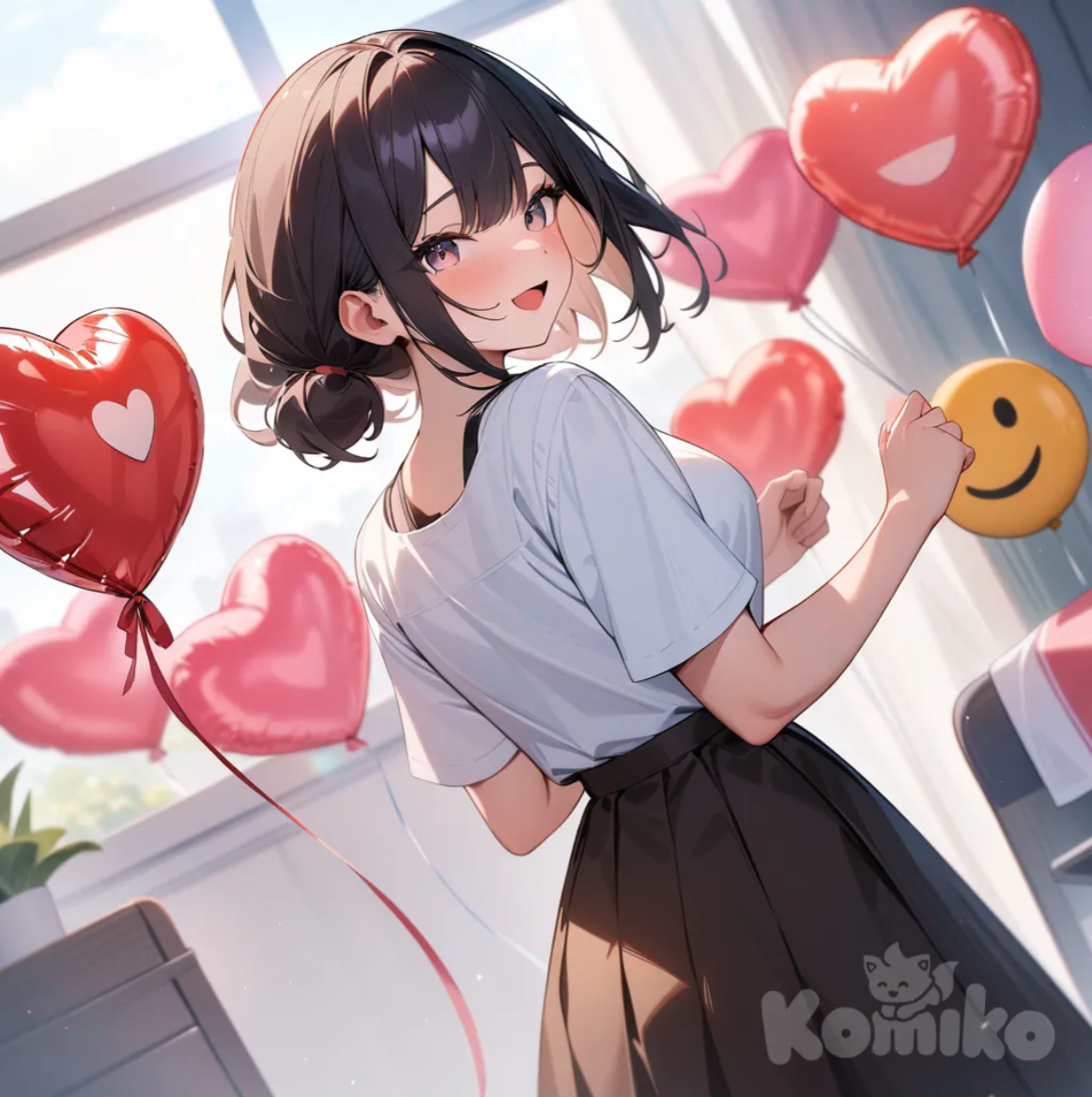 heart balloon, smiley face, backrooms