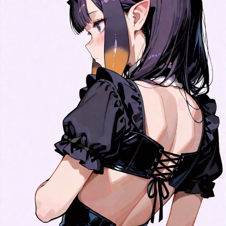 sexy clothes, kawaii gothic, simple background, Ninomae Ina'Nis