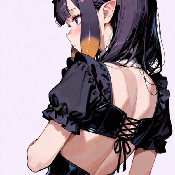 sexy clothes, kawaii gothic, simple background, Ninomae Ina'Nis