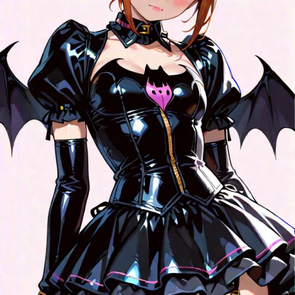 sexy clothes, kawaii gothic, simple background, Batgirl