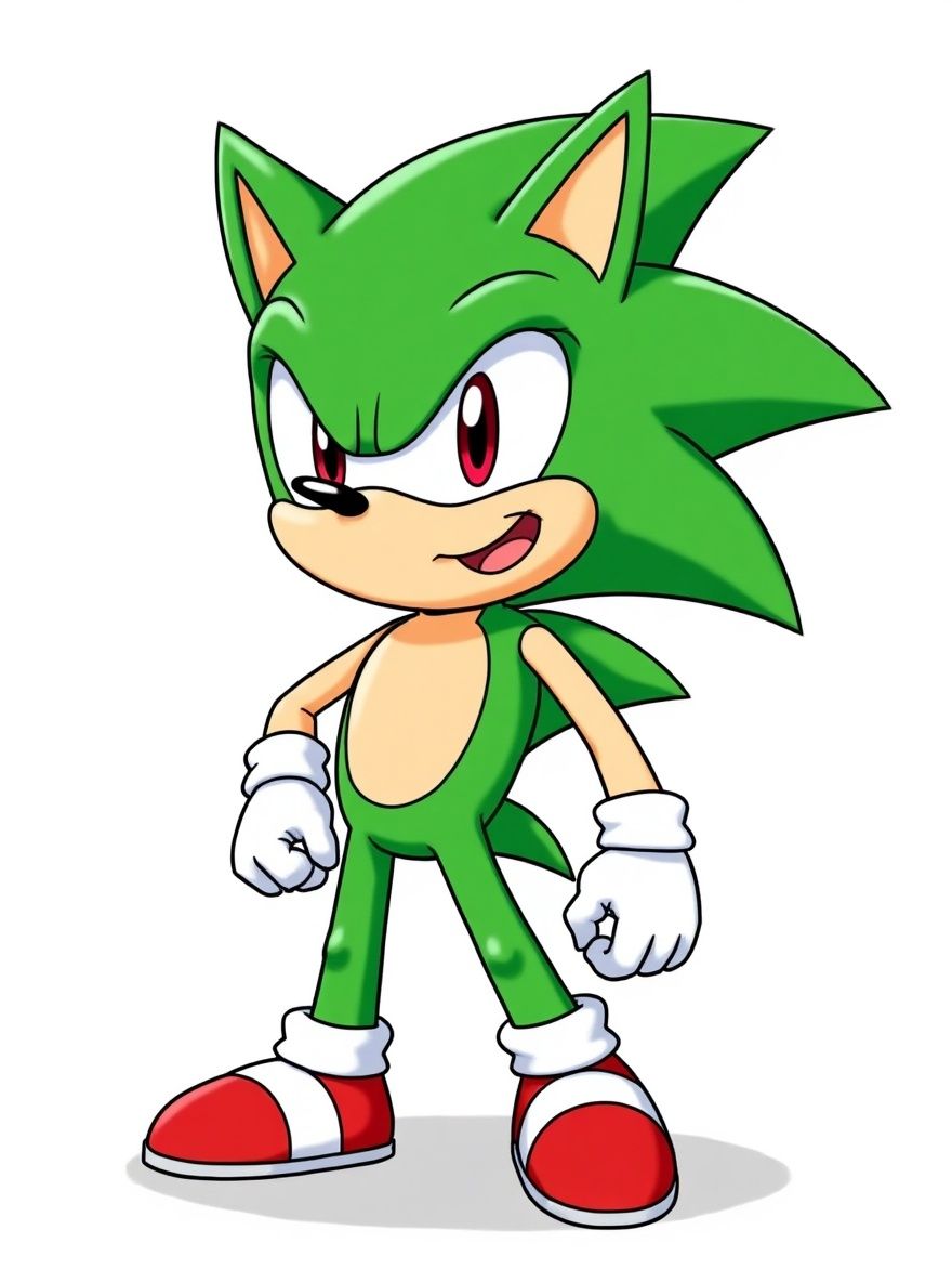 1boy, Hedgehog, Sonic character, single character, full body, looking at viewer, anime style, simple background, white background